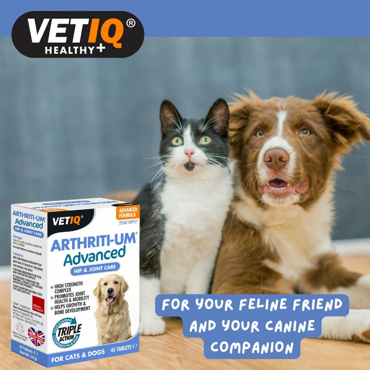 Supplements and vitamins Mark & Chappell VETIQ ARTHRITI-UM ADVANCED